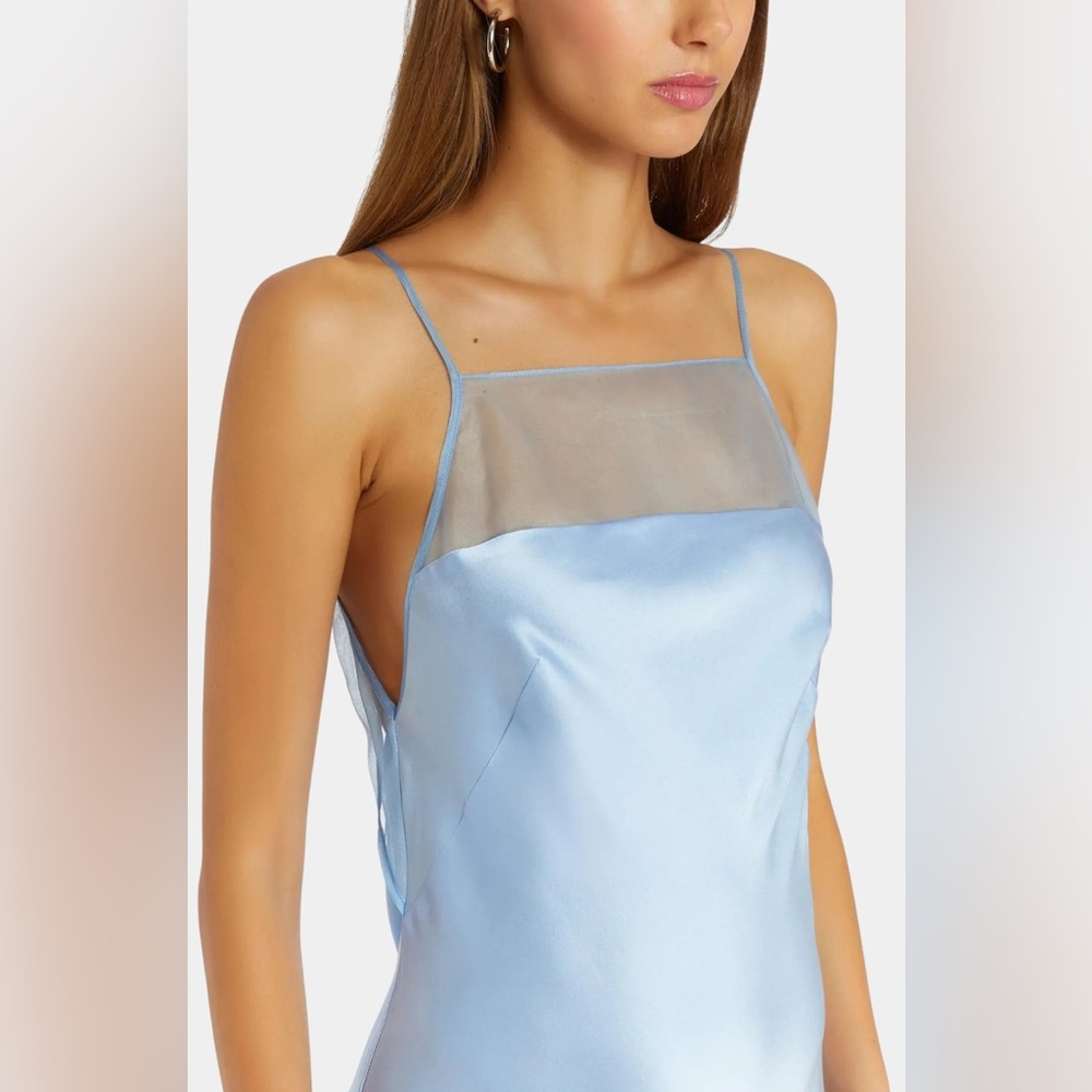 Amanda Uprichard Veronica Silk Dress blue brand new backless - Picture 5 of 7